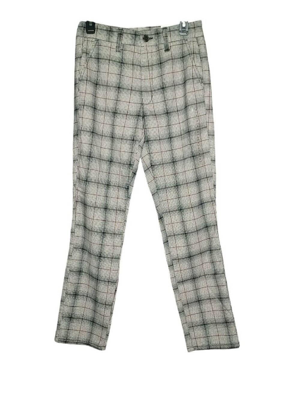 American Eagle womens white red black plaid hirise skinny stretch 6x30 NWT
